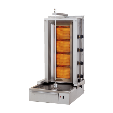 Aparate kebap, shaorma, gyros MELTEM - Aparat kebap, shaorma, gyros, cu 4 arzatoare gaz, motor jos, capacitate maxima 50kg,Meltem