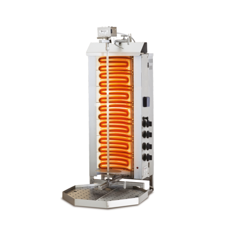 Aparate kebap, shaorma, gyros MELTEM - Aparat kebap, shaorma, gyros, cu 7 rezistente, motor sus, capacitate maxima 70kg, putere 11.2kw, 400V, Meltem