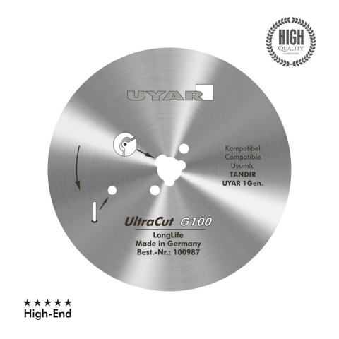 Piese de schimb pentru cutite electrice Uyar / Potis - Lamă circulară dreaptă pentru cuțit electric,shaorma,kebap, diametrul 100mm,model Ultracut