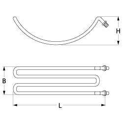 Rezistență aparat electric pentru shaorma, kebap, gyros, putere 1300W, 26,5x9,3cm, 230V, marca Meltem, Potis [1]