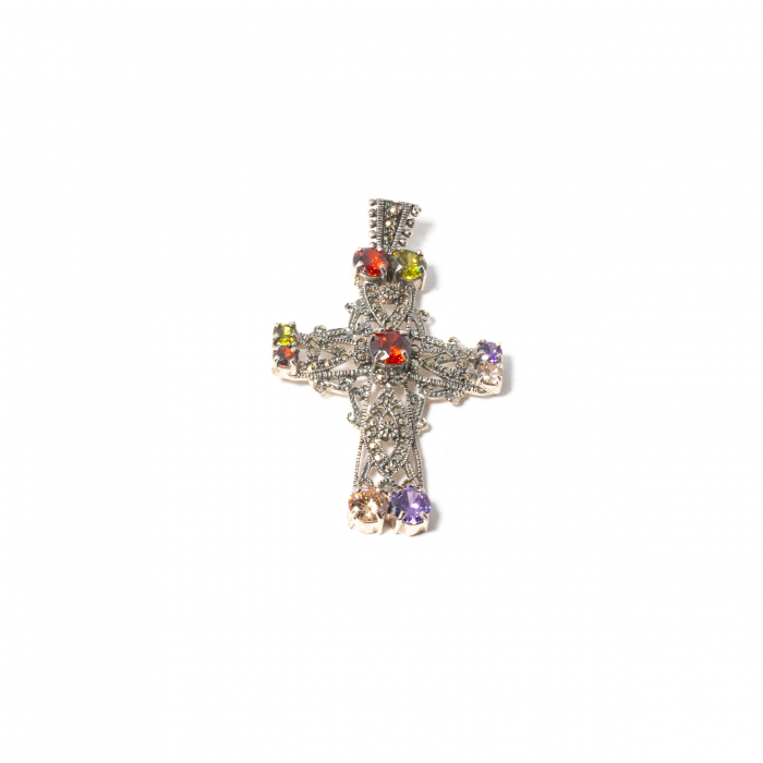 Cruce de argint cu Pietre Semipretioase [2]