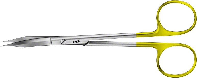 Foarfecă cu inserții tungsten, serată, delicată, curbă, ascuțit/ascuțit, lungime 130mm [1]
