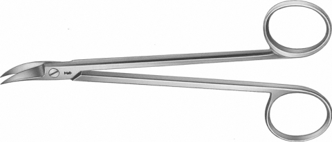 Instrumentar chirurgie dentară - Foarfecă Quinby, curbă, delicată, lungime 130mm