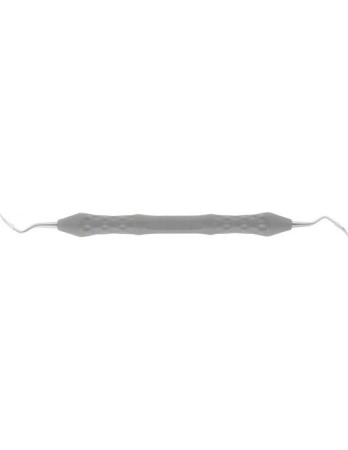 Instrumentar și accesorii AESCULAP - Scarificator gama Ergoperio pentru premolari si molar anteriori, dubla terminatie, CL 2/3, curbat, gri, maner Peek