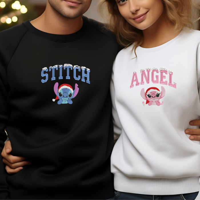 Set Bluze Cuplu Stitch/Angel Brodat [1]