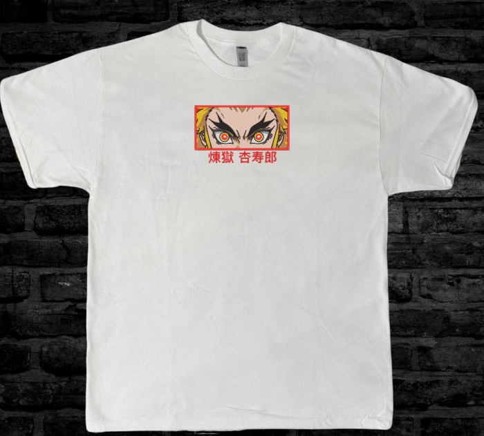 Tricou Brodat Rengoku - Design Premium DemonSlayer [2]