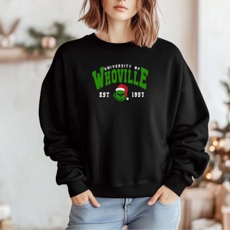 Colectii Raven - Bluza Whoville Grinch Brodat