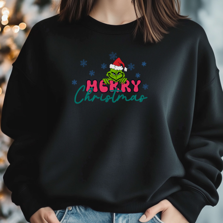 Colectii Raven - Bluza Merry Christmas Grinch Brodat