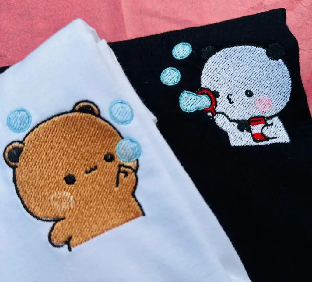Match-uri de cuplu - Bubble Love - Set Cuplu Brodat