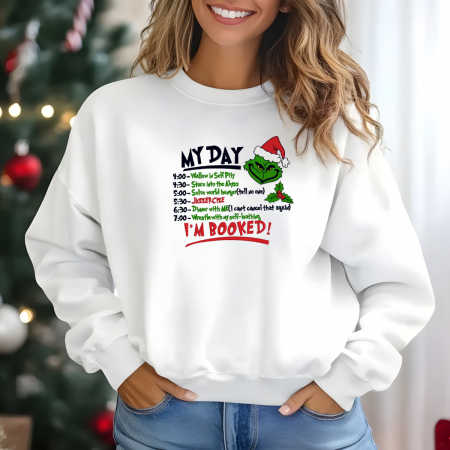 Colectii Raven - Bluza My Day Grinch Brodat