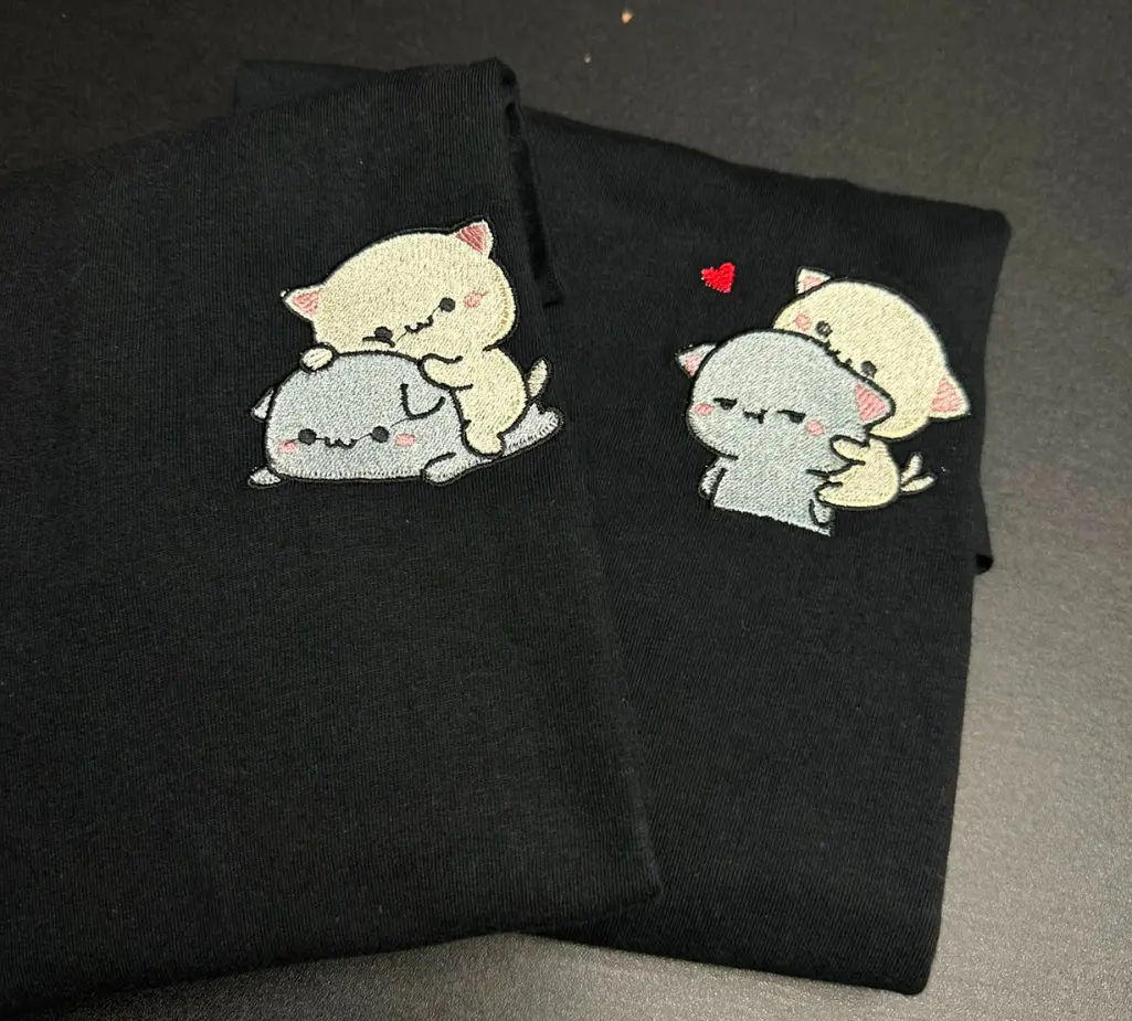 Colectii Raven - Set Cupluri Brodat Mochi Cats