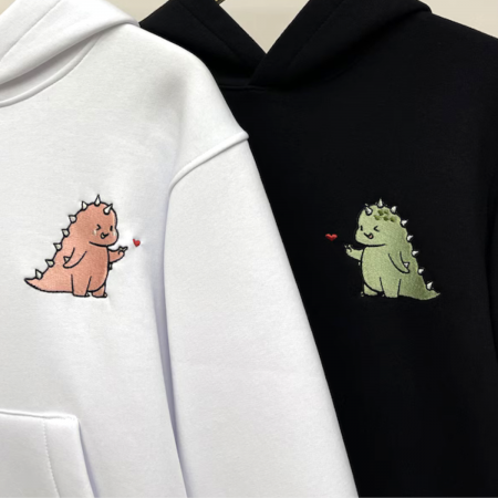 Match-uri de cuplu - Set Cupluri Brodat Dino