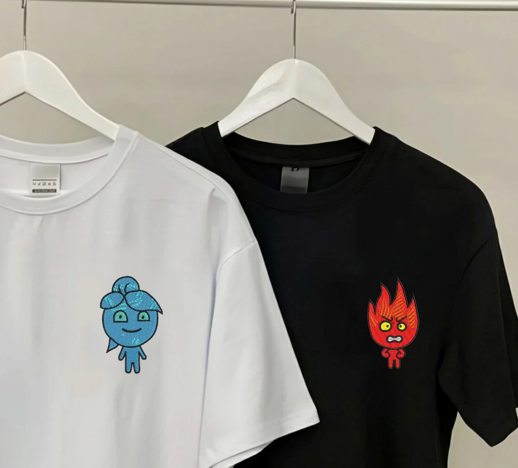 Match-uri de cuplu - Set Cupluri Brodat Water and Fire
