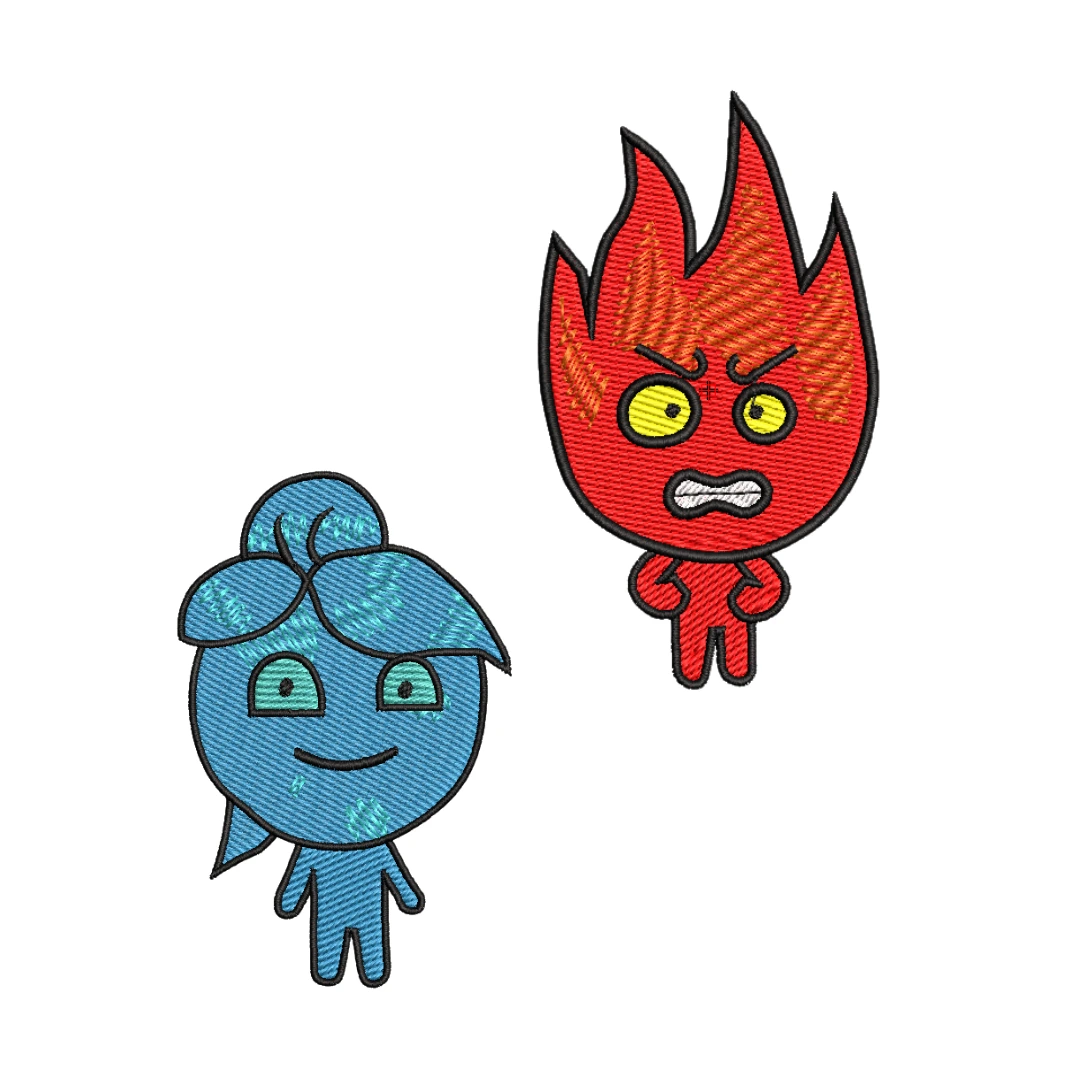 Set Cupluri Brodat Water and Fire [5]