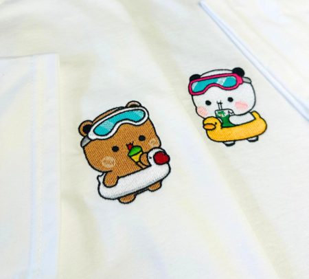 Match-uri de cuplu - Summer Mode Activated - Set Cuplu Brodat