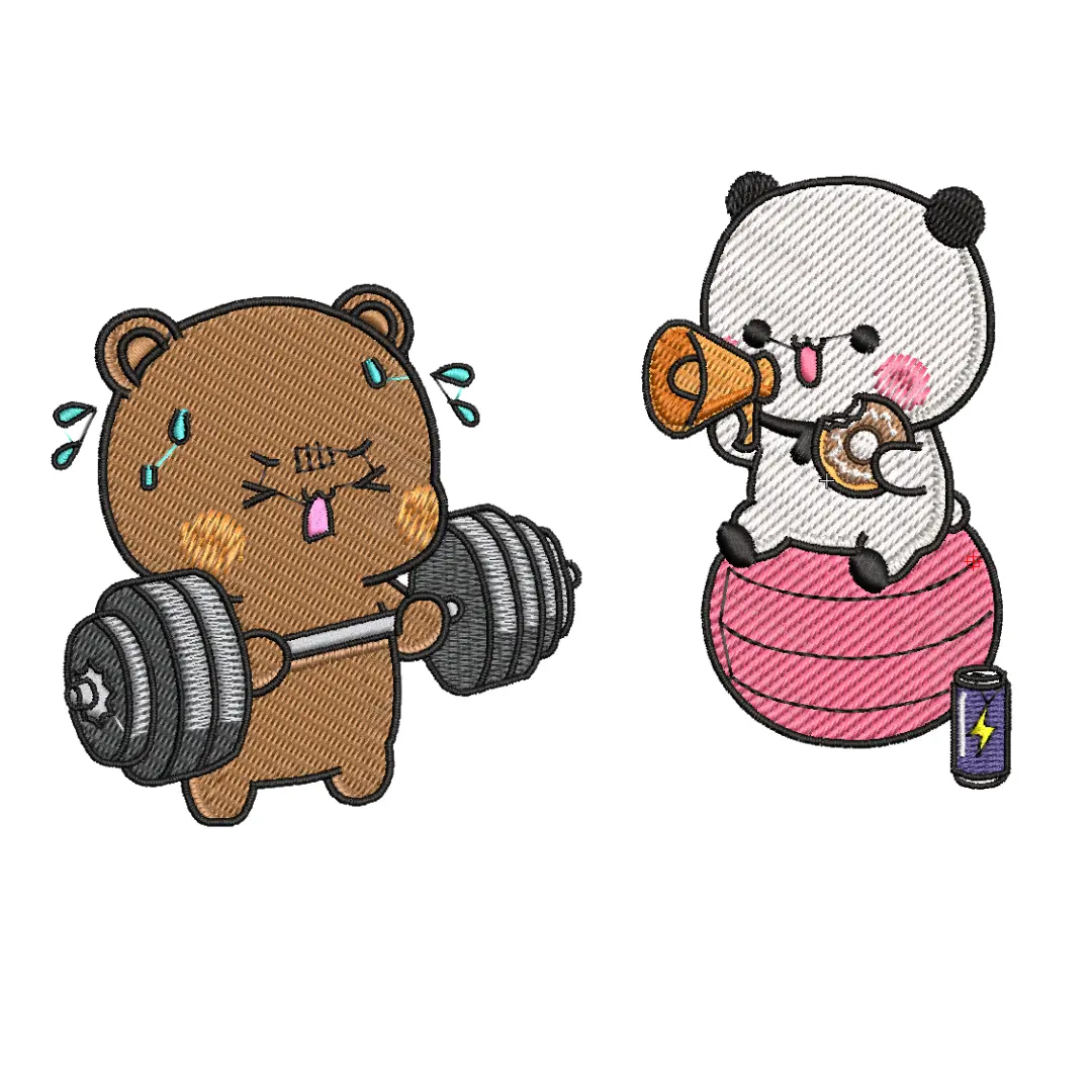 Gym Partners - Set Cuplu Brodat [5]