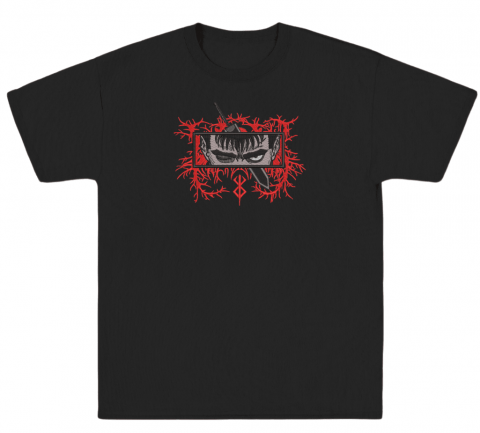 Berserk - Tricou Brodat A Fighter’s Gaze Premium