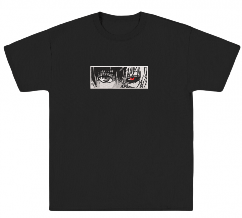 TokyoGhoul - Tricou Brodat Half Ghoul, Half Human Premium