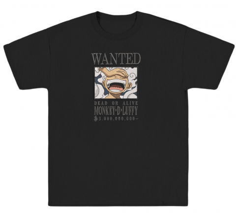 OnePiece - Tricou Brodat WANTED:Pirate King Premium
