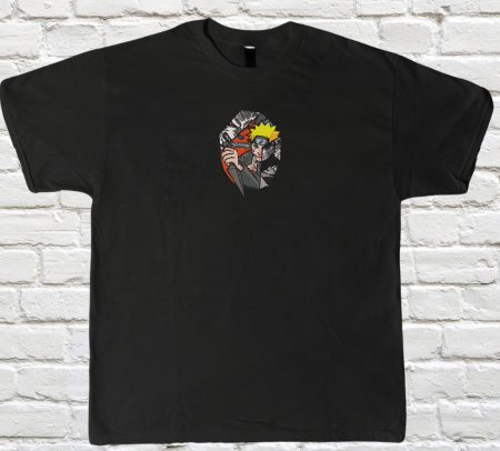 Tricouri - Tricou Brodat Naruto - Design Kurama Premium Naruto