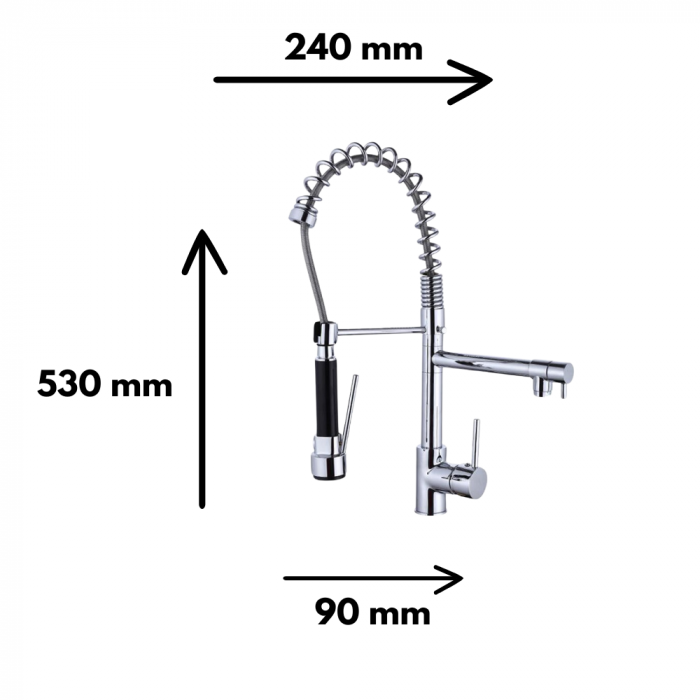 Three-Way Kitchen Faucet for Water Purification Filter, chrome [2]
