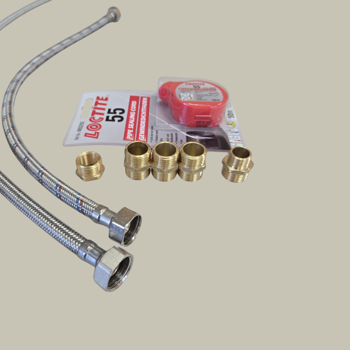 Kit Standard -  conectare filtru apă cu racorduri flexibile si nipluri din alama [3]