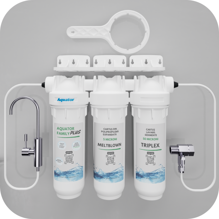 Set Filtru de apa, Aquator Family Triplex Plus, 8000-1000 L +  Rezerva Aquator Premium 70mm + Meltblown( sistem complet ) [2]