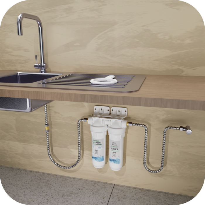 Set Filtru de apa, Aquator Maxi Duplex Plus,  5000-8000 L + Rezerva Aquator Premium 70 mm, ( sistem complet ) [6]