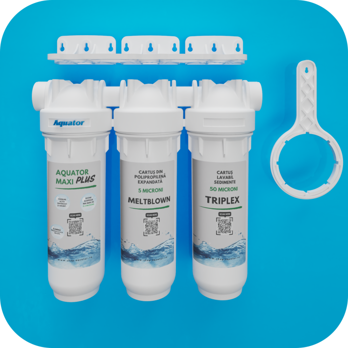 Set Filtru de apa, Aquator Maxi Triplex Plus, 8000 - 10000 L +  Rezerva Premium 70 mm, ( sistem complet ) [2]
