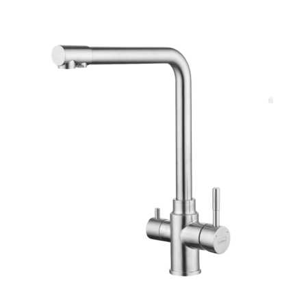 Three-Way Kitchen Faucets - Baterie Bucătărie cu 3 Căi, din inox, pentru Apă Filtrată, Finisaj Lucios, Pipă Pivotantă, Înălțime 350mm