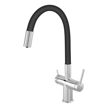 Toate Produsele - Baterie Bucătărie cu 3 Căi, pentru Apă Filtrată, crom, Finisaj Mat, Pipă Pivotantă si Flexibilă