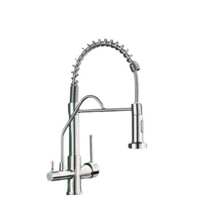 Baterii Bucătărie cu 3 Căi - Baterie bucătărie cu 3 căi pentru filtru de purificare, crom, cu arc