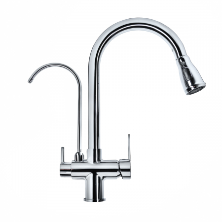 Three-Way Kitchen Faucets - baterie-bucătărie-cu-3-căi-pentru-filtru-de-purificare-crom