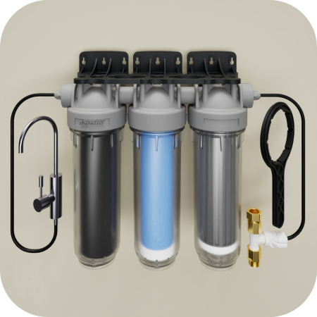 ⁠Gama Family Plus (montaj sub chiuveta+baterie pe blat) - Filtru de apa, Aquator Family Triplex, 8000 - 10000 L