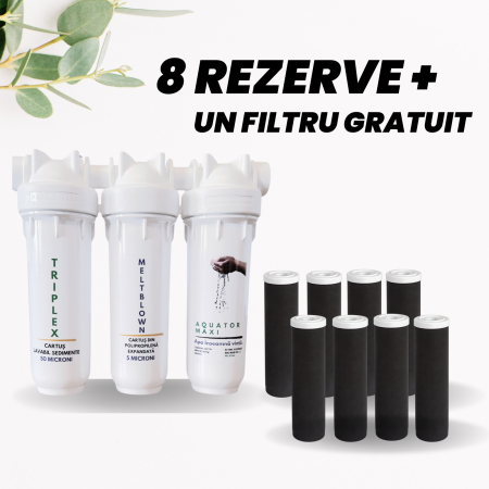 AUTUMN SALES - PACKAGE - 8 Replacement Cartridges + 1 Free Aquator Maxi Triplex Filter