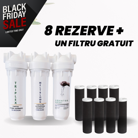 Gama Maxi -  montaj sub chiuveta - Set 8 rezerve + un filtru Maxi Triplex Gratuit + CADOU
