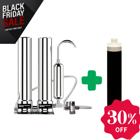 Promotii Filtre - Set Filtru de apa, Aquator Compact Duplex Mineral + Rezerva Compact 50 mm, 4000 L