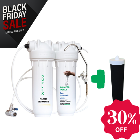 Promotii Filtre - Set Filtru de apa, Aquator Family Duplex + Rezerva filtru apa, Aquator Family 60 mm, 5000 L