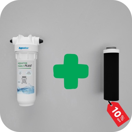 Promotii Filtre - Set Filtru de apa, Aquator Family Plus, 4000 - 6000 L + Rezerva Aquator Premium 70mm ( sistem complet )