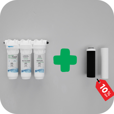 Promotii Filtre - Set Filtru de apa, Aquator Family Triplex Plus, 8000-1000 L +  Rezerva Aquator Premium 70mm + Meltblown( sistem complet )