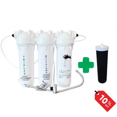 Filter Offers - Set Filtru de apa, Aquator Family Triplex  + Rezerva filtru apa, Aquator Family 60 mm, 8000 - 10000 L ( sistem complet )