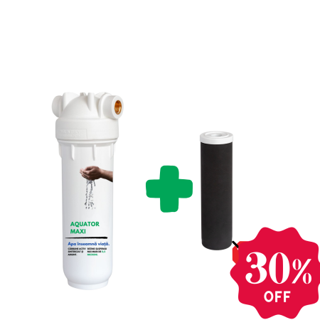 Promotii Filtre - Set Filtru de apa, Aquator Maxi, 4000 L + Rezerva filtru apa, Aquator Maxi 70 mm, 5000 L