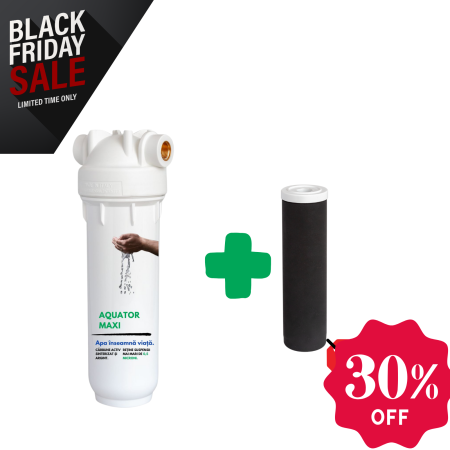 Promotii Filtre - Set Filtru de apa, Aquator Maxi, 4000 L + Rezerva filtru apa, Aquator Maxi 70 mm, 5000 L