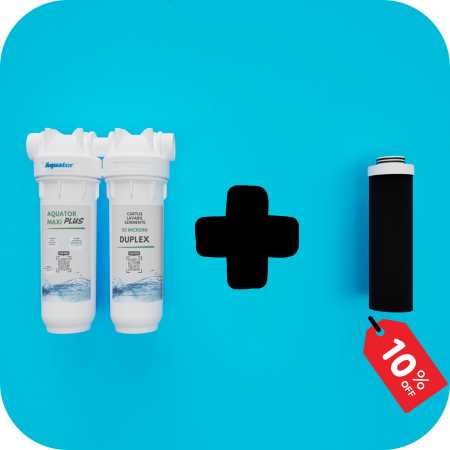 Promotii Filtre - Set Filtru de apa, Aquator Maxi Duplex Plus,  5000-8000 L + Rezerva Aquator Premium 70 mm, ( sistem complet )