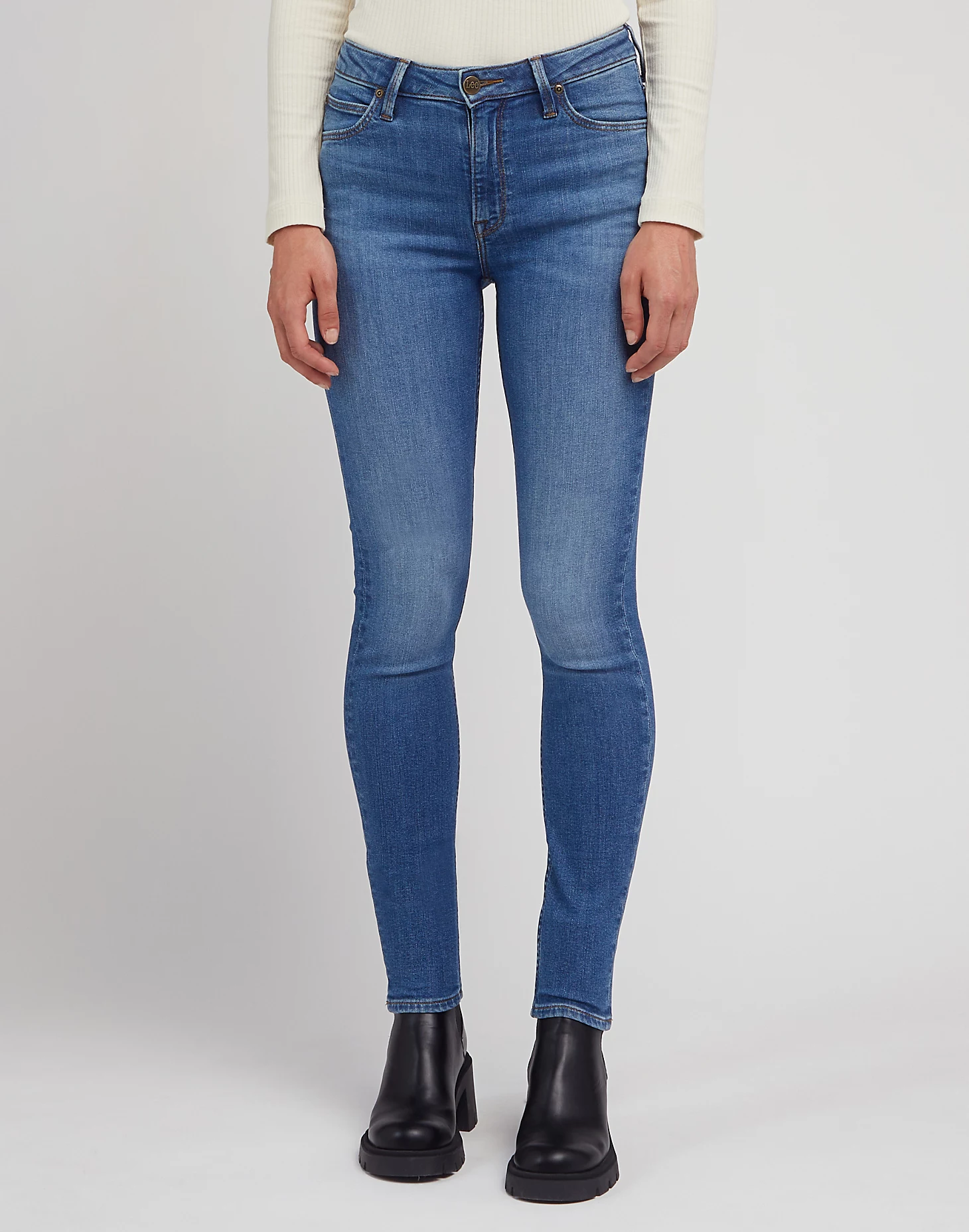 Lee Blugi Albastri Deschisi SCARLETT HIGH High Waist Skinny Femei [1]