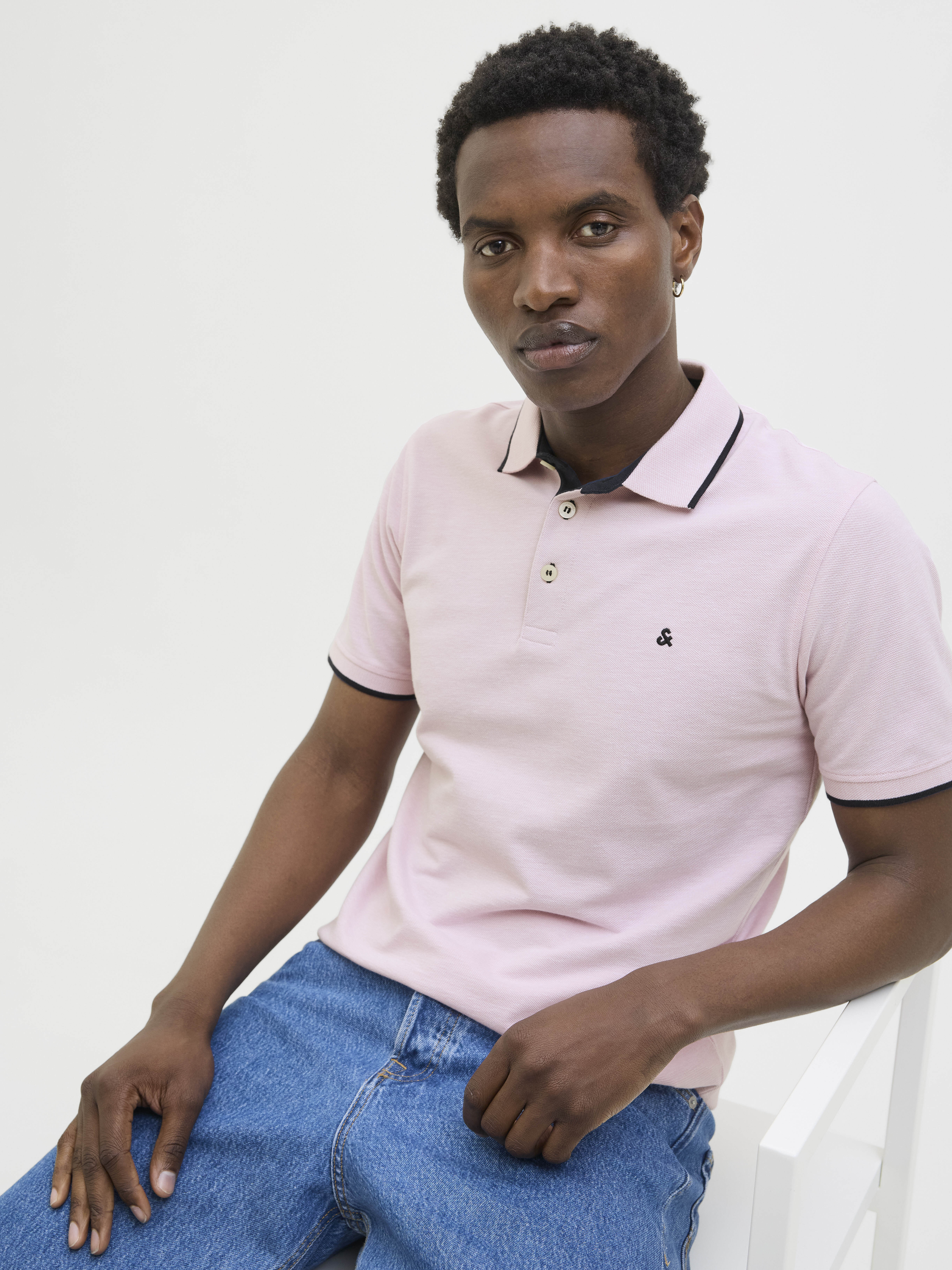 Jack Jones Tricou Polo Roz Deschis Slim Barbati [3]