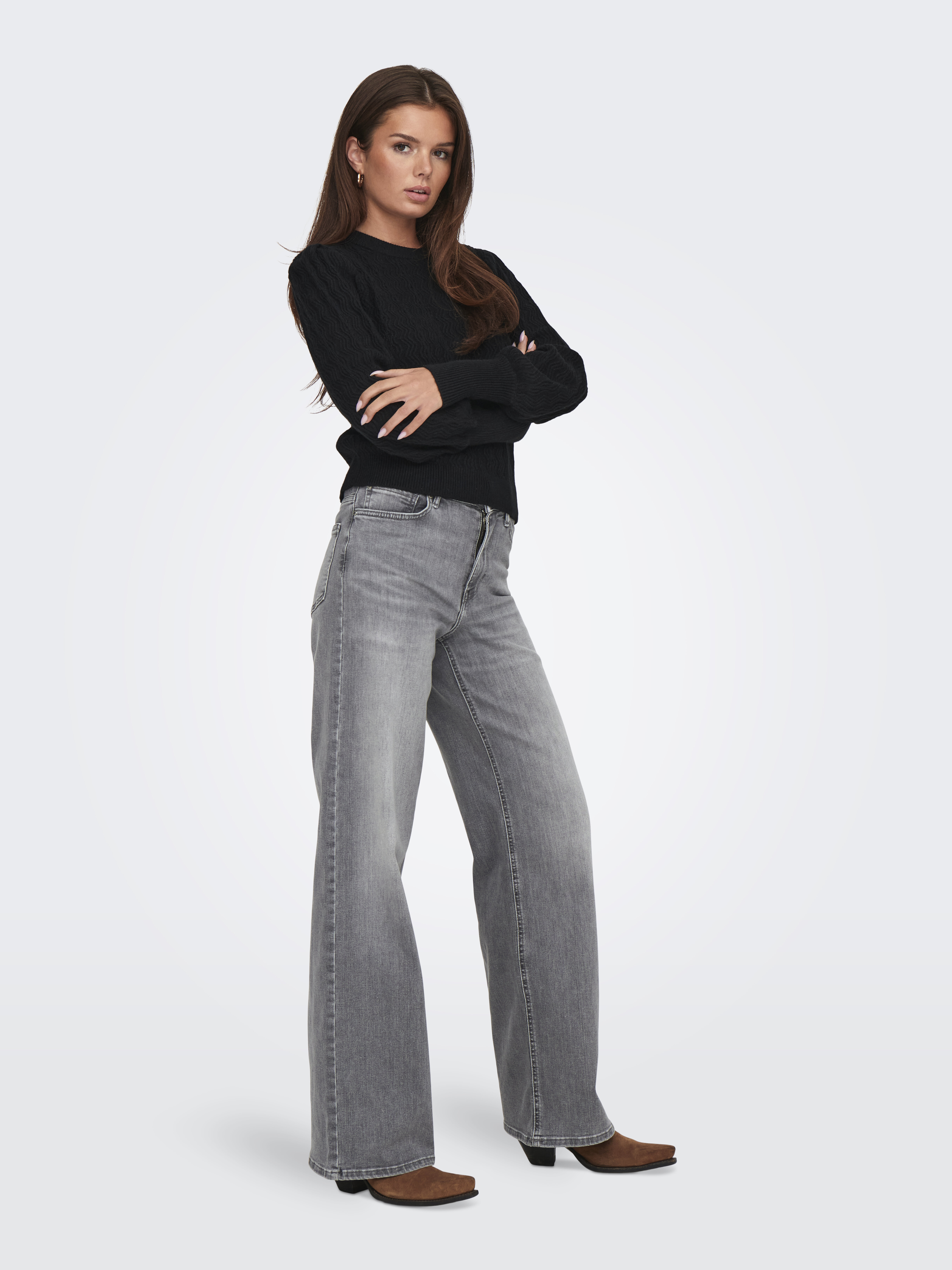 Only Blugi Gri Deschis Madison Wide Femei [5]