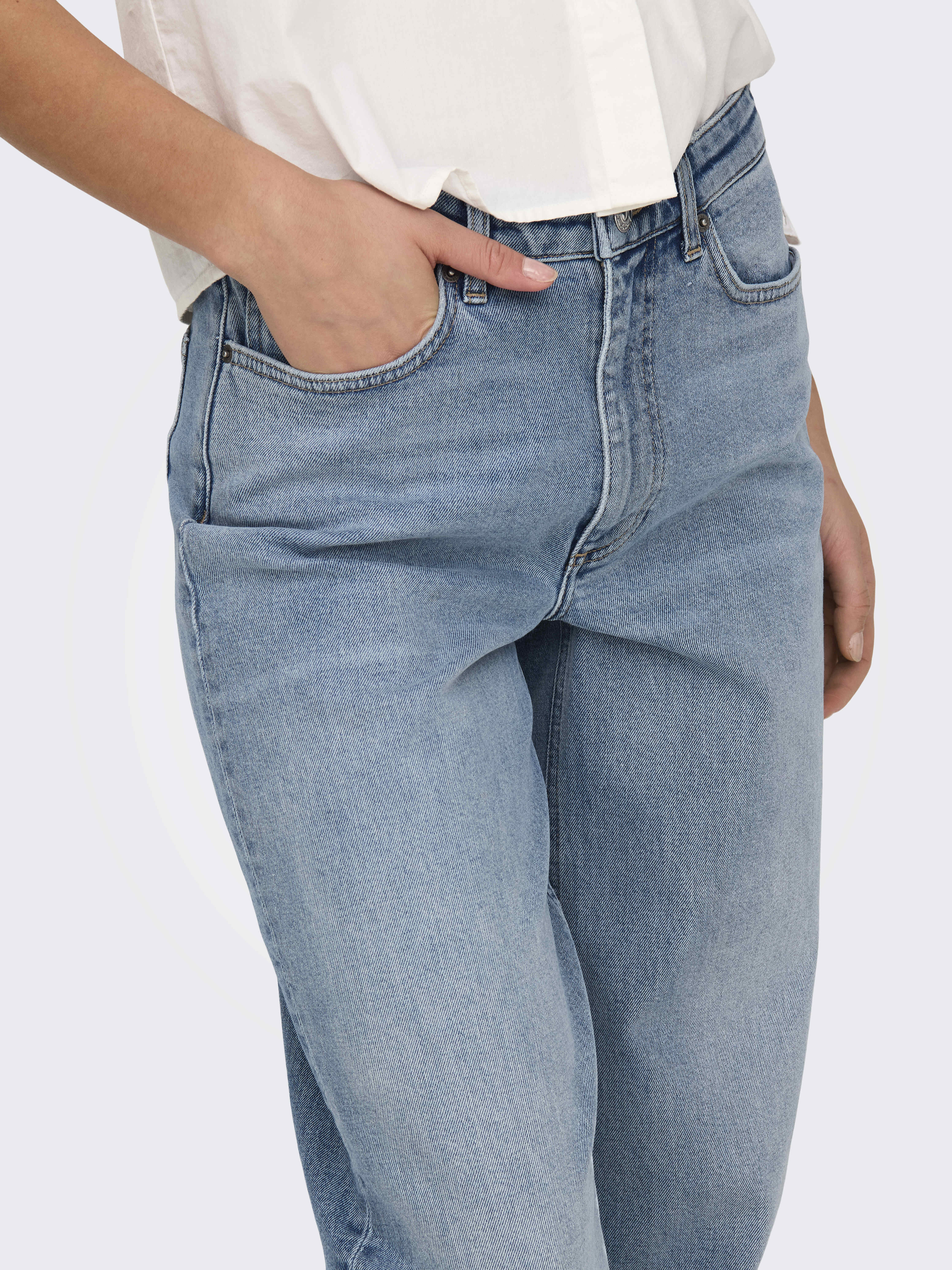 Only Blugi Albastri Deschisi JUICY Mom Femei [5]