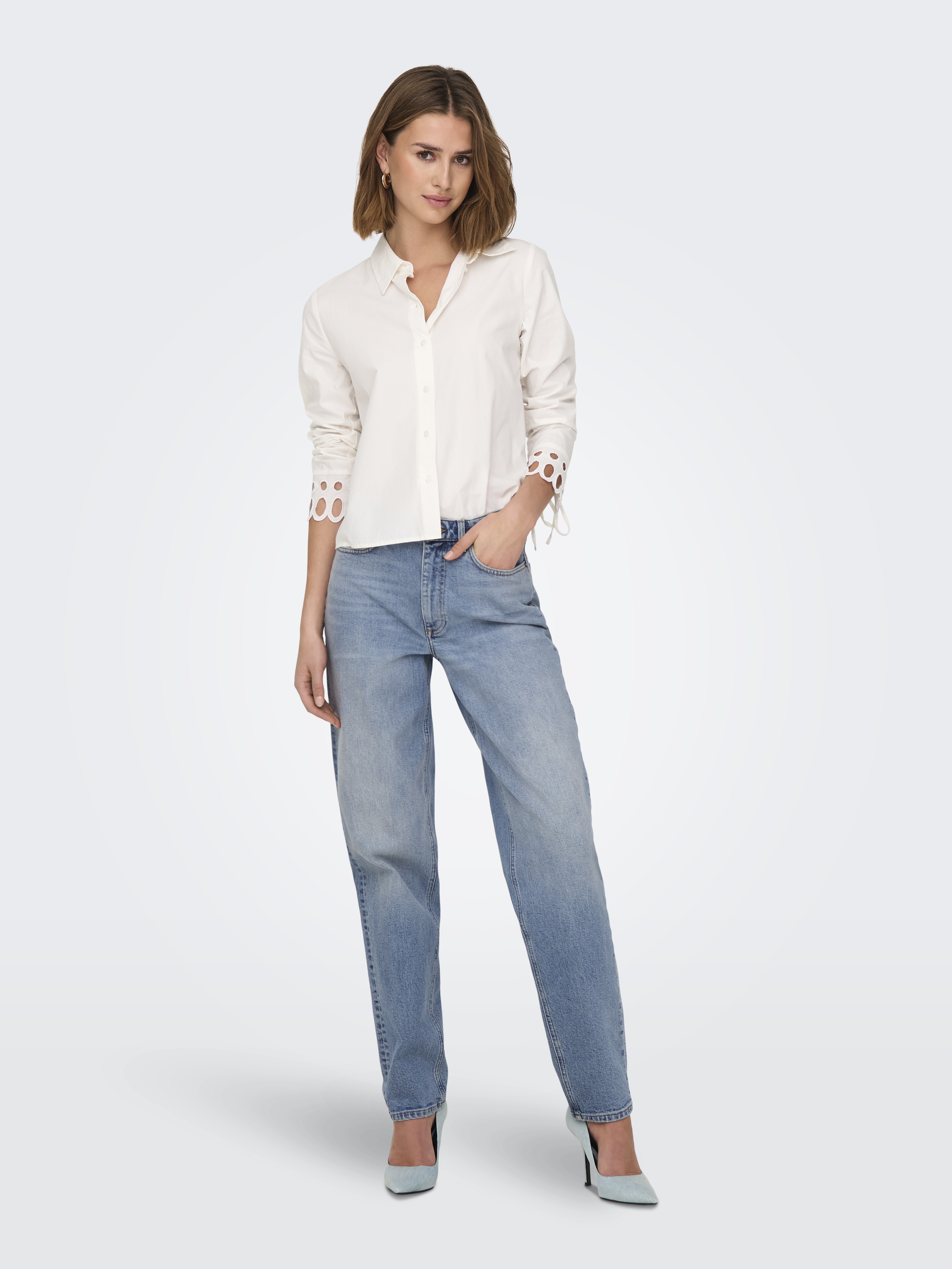 Only Blugi Albastri Deschisi JUICY Mom Femei [6]