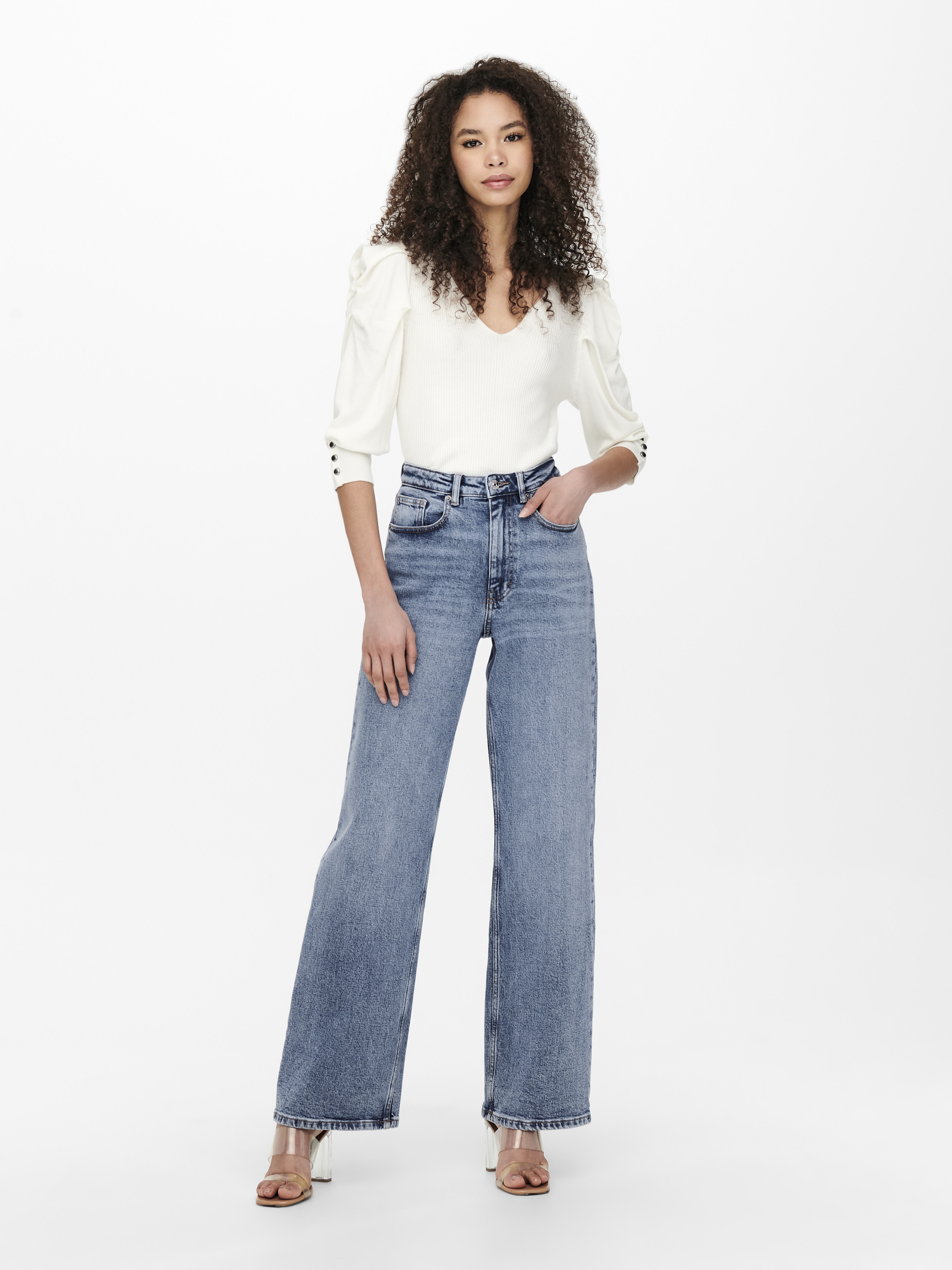 Only Blugi Albastri JUICY Wide Femei [1]